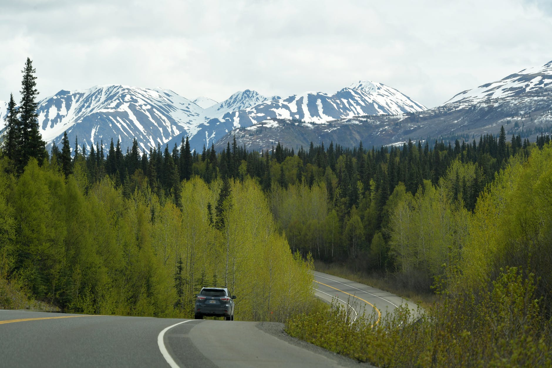 mountains seen from road