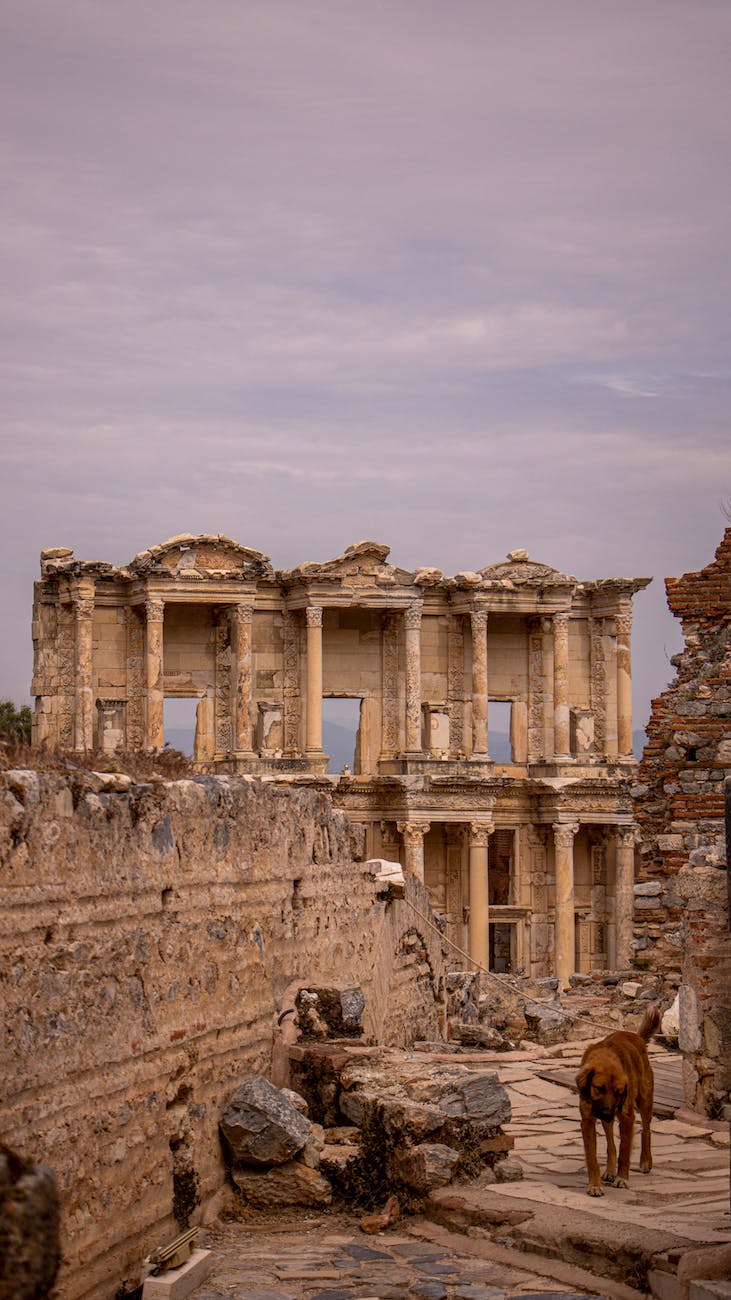 ruins of library of celsus in izmir